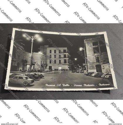 Cartolina Mazara del Vallo - Piazza Mokarta - Notturno