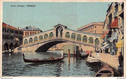 B365 Italy Venice Venezia Rialto Bridge Gondola vintage postcard
