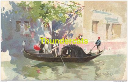 CPA LITHO VENICE VENEZIA ILLUSTRATEUR ARTIST SIGNED AQUARELLE GONDOLA