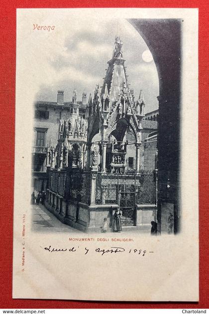 Cartolina - Verona - Monumenti degli Scaligeri - 1899