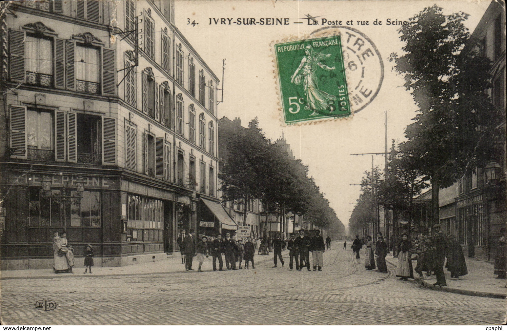 Ivry sur Seine CPA La Poste et rue de Seine
