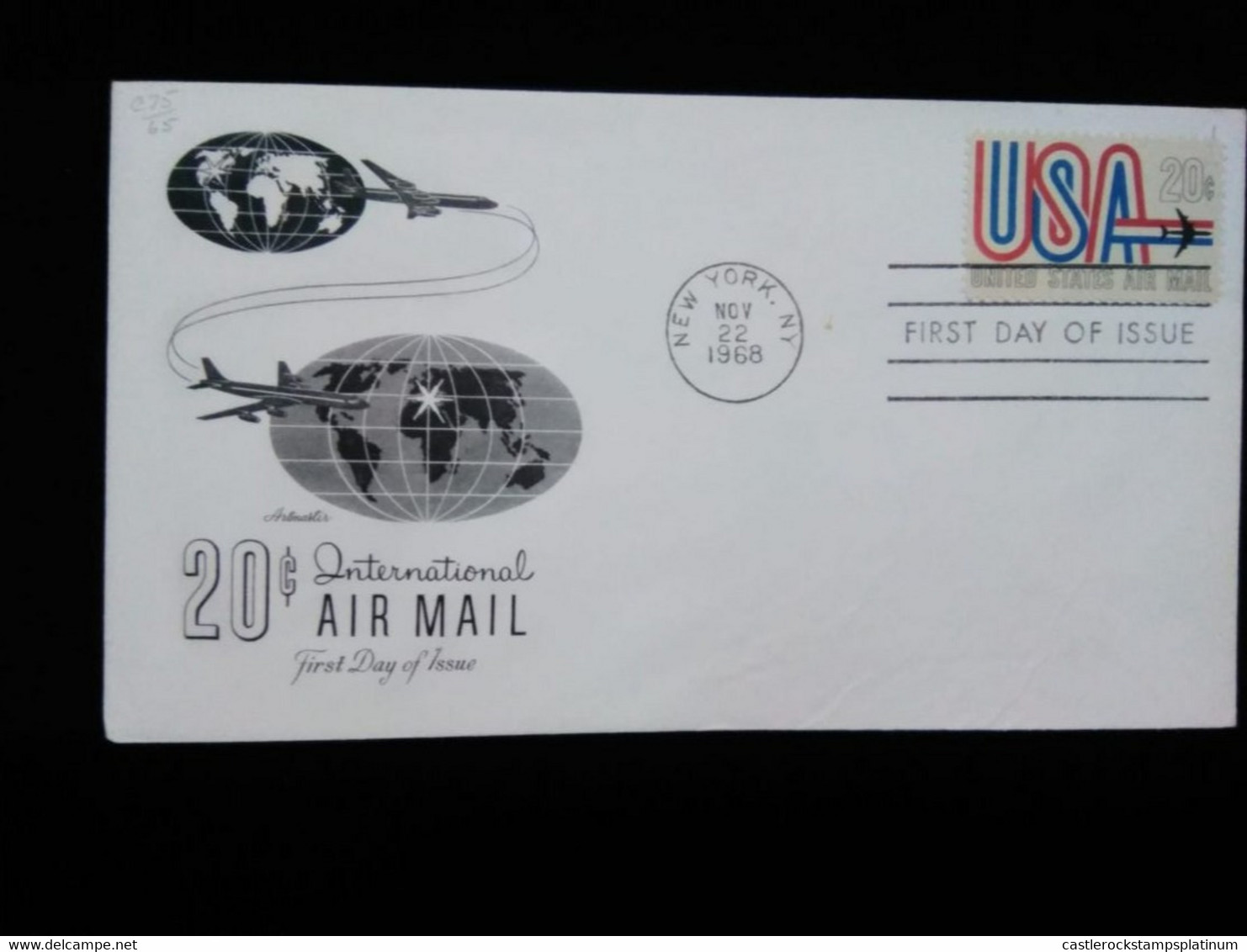J) 1968 UNITED STATES, INTERNATIONAL AIRMAIL, FDC