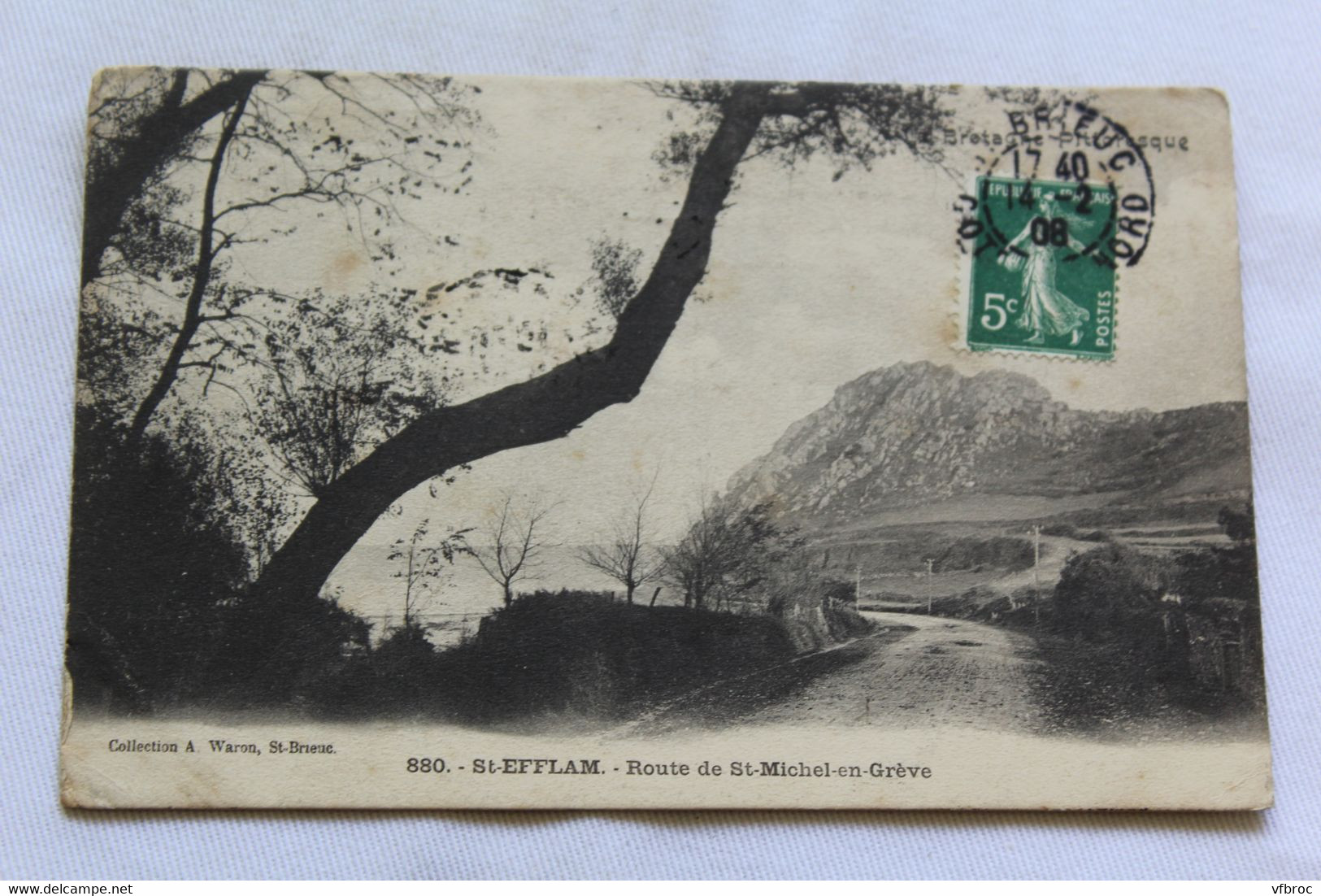 J885, Cpa 1908, Saint Efflam, route de saint Michel en Grève, Cotes d'Armor 22