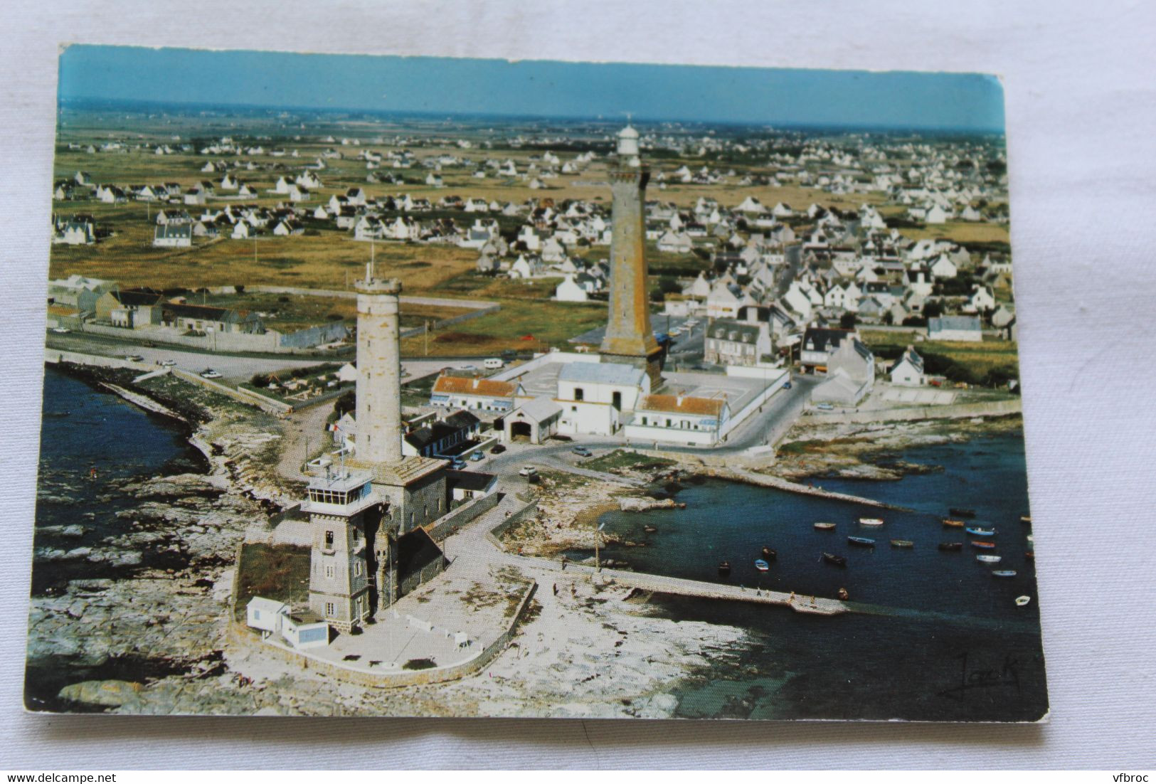 J937, Cpm, Penmarch, le sémaphore, l'ancien et le nouveau phare, Finistère 29