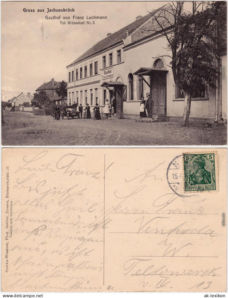 Jachzenbrück (Lindenbrück) Zossen Dorfstraße  - Gasthof b Luckenwalde 1912