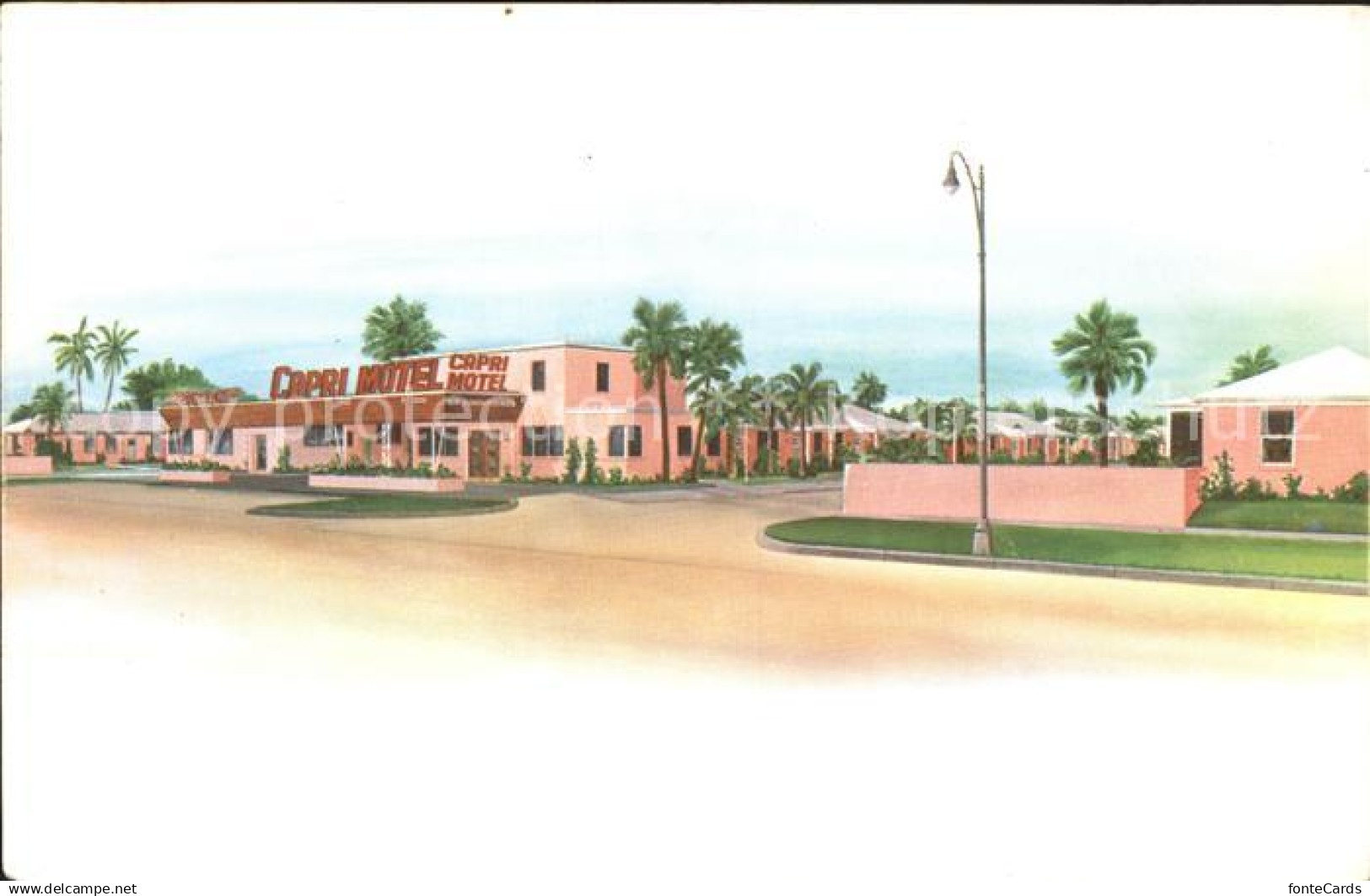 Jacksonville Florida Capri Motel Restaurant Illustration