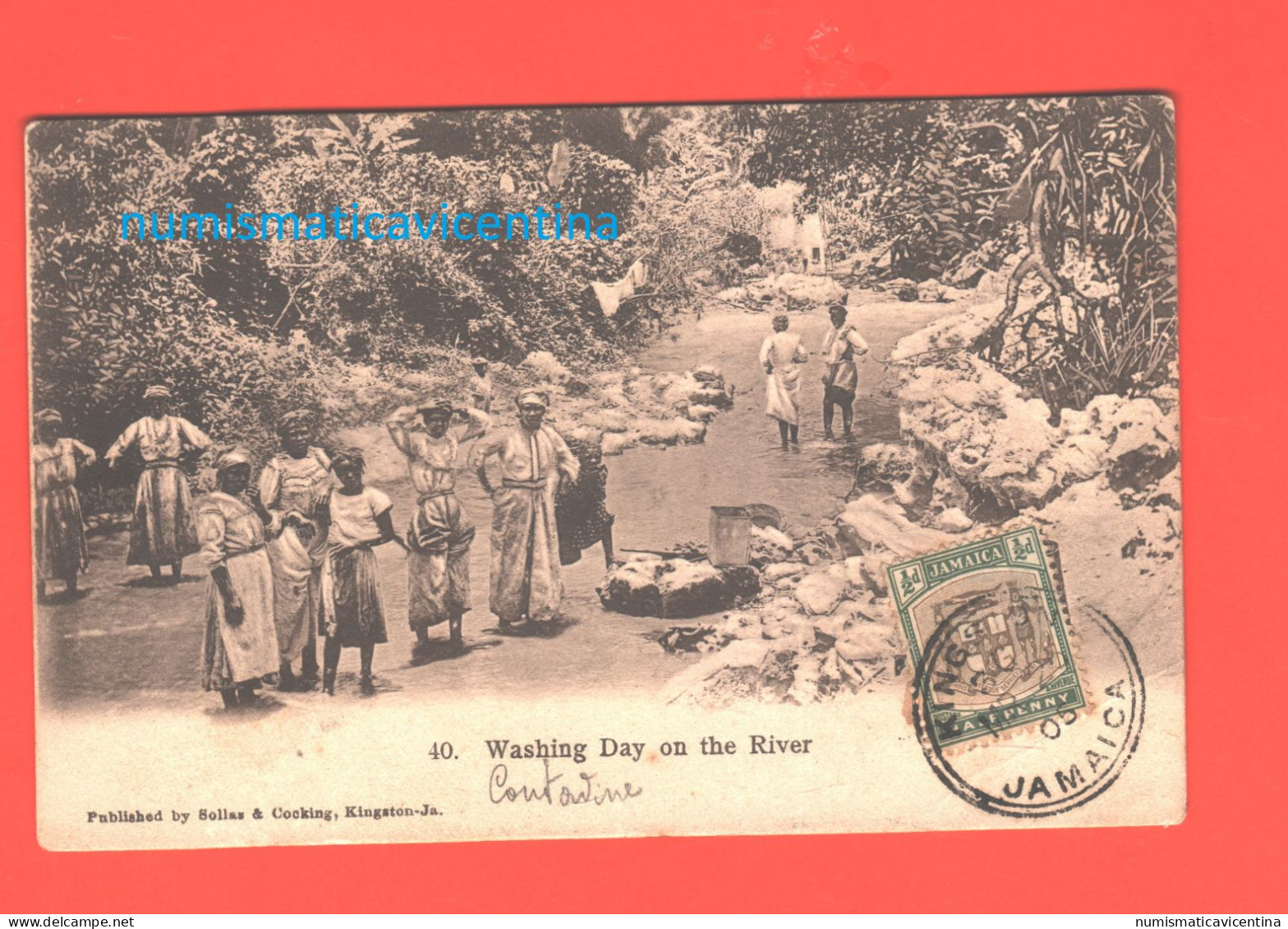 Jamaica Giamaica Kingston Whashing Day on the River 1905