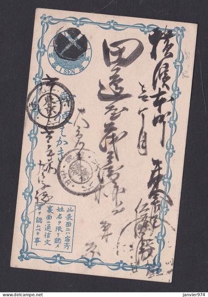 Ancienne Carte postale Japonaise avec cachet à identifier. voir scan recto verso