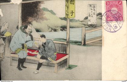 CPA Japon Nippon Hommes Folklore