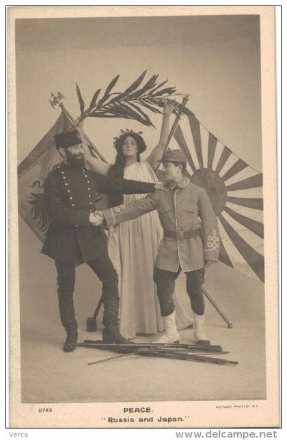 Carte Postale Ancienne du JAPON-PEACE RUSSIE AND JAPON