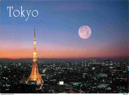 Japon - Tokyo - A beautiful sunset-view of Tokyo with Tokyo Tower - Pleine Lune - CPM - Voir Scans Recto-Verso