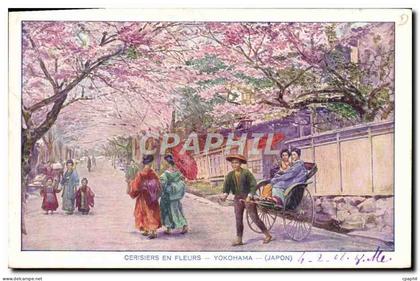 CPA Japon Nippon Cerisiers en fleurs Yokohama