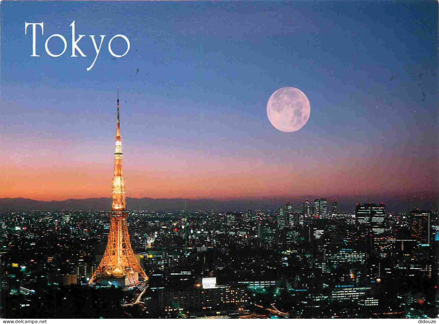 Japon - Tokyo - A beautiful sunset-view of Tokyo with Tokyo Tower - Pleine Lune - CPM - Voir Scans Recto-Verso