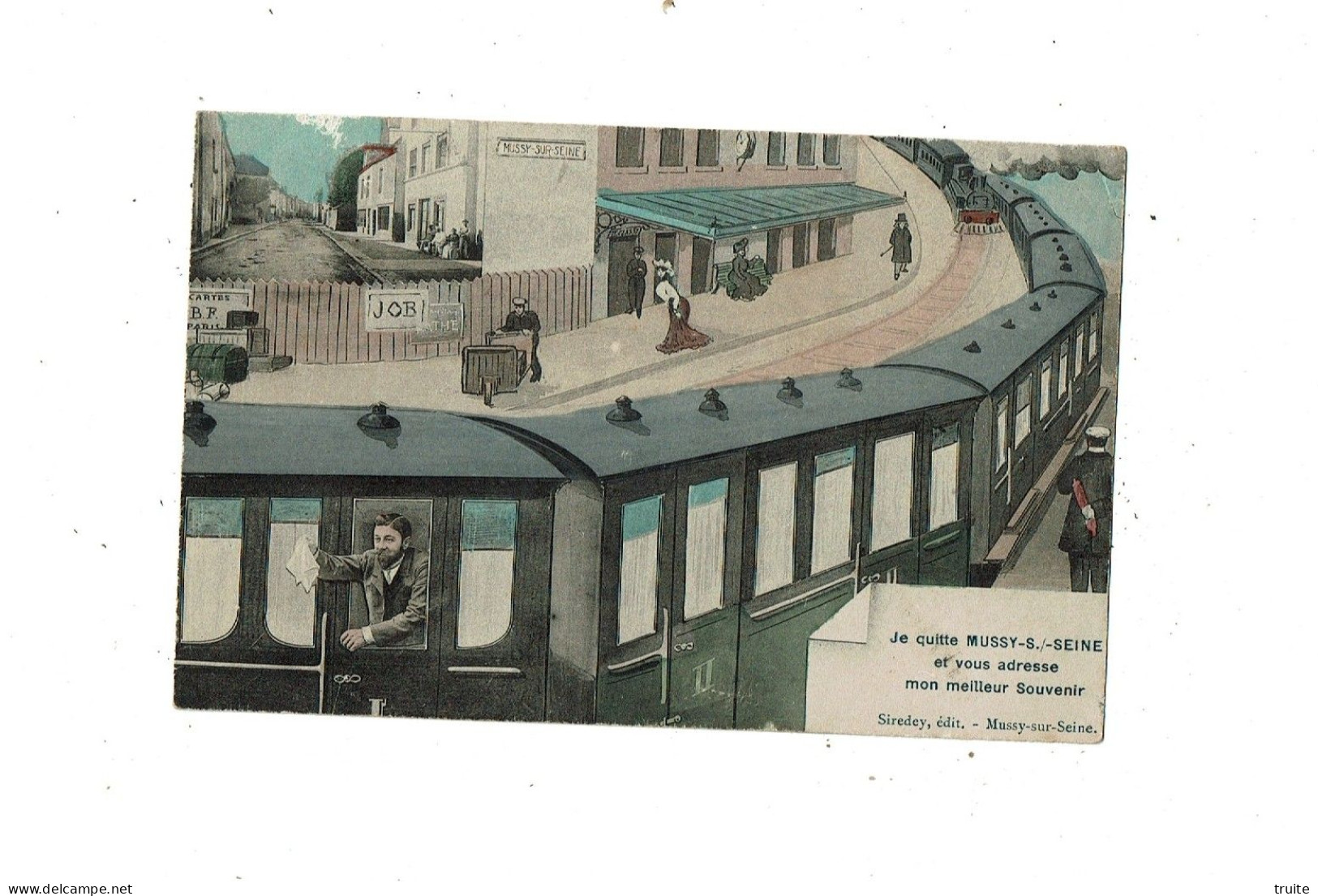 JE QUITTE MUSSY-SUR-SEINE ET VOUS ADRESSE MON MEILLEUR SOUVENIR ( HOMME  )