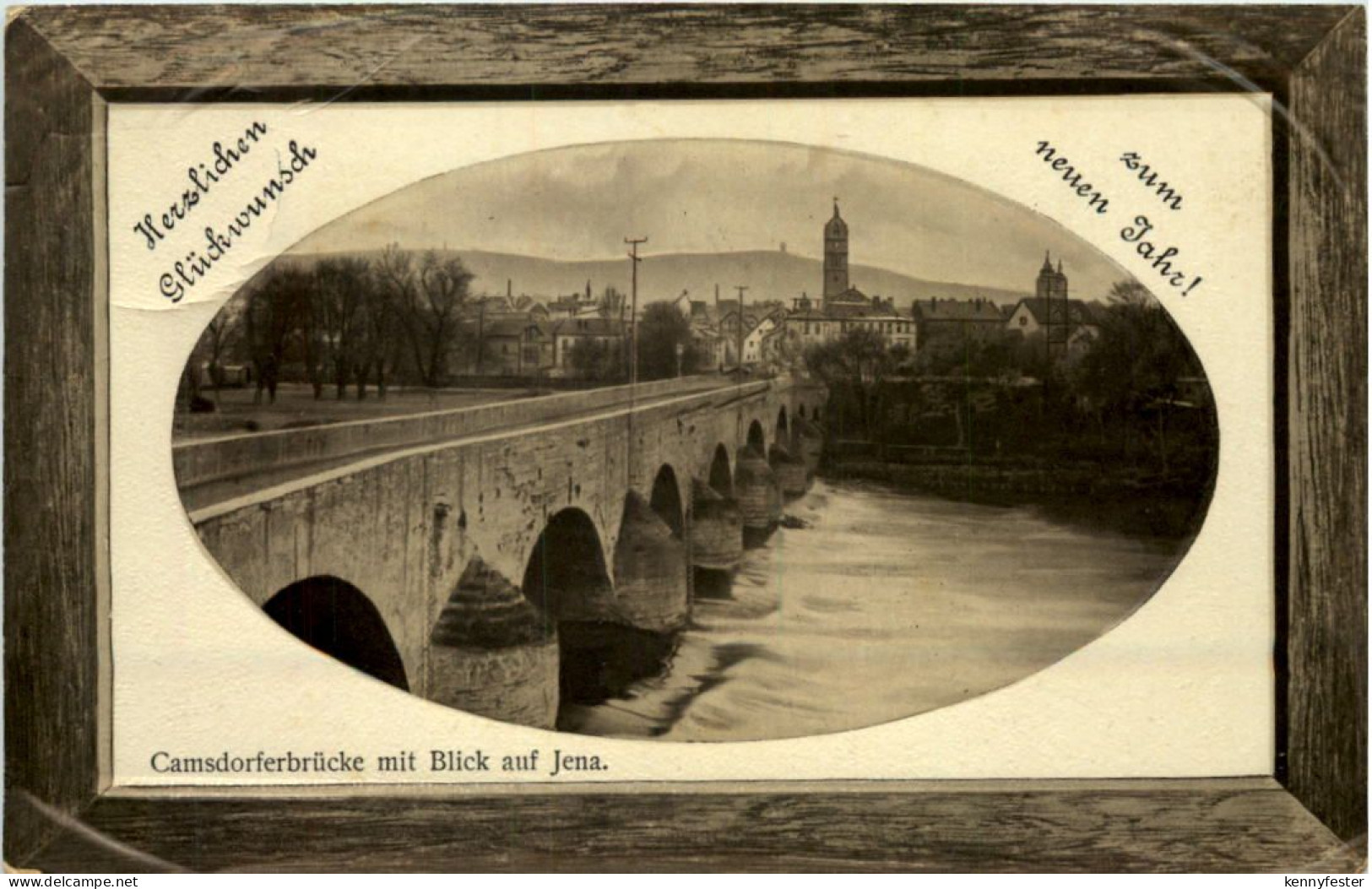 Jena, Camsdorfer Brücke mit Blick auf Jena