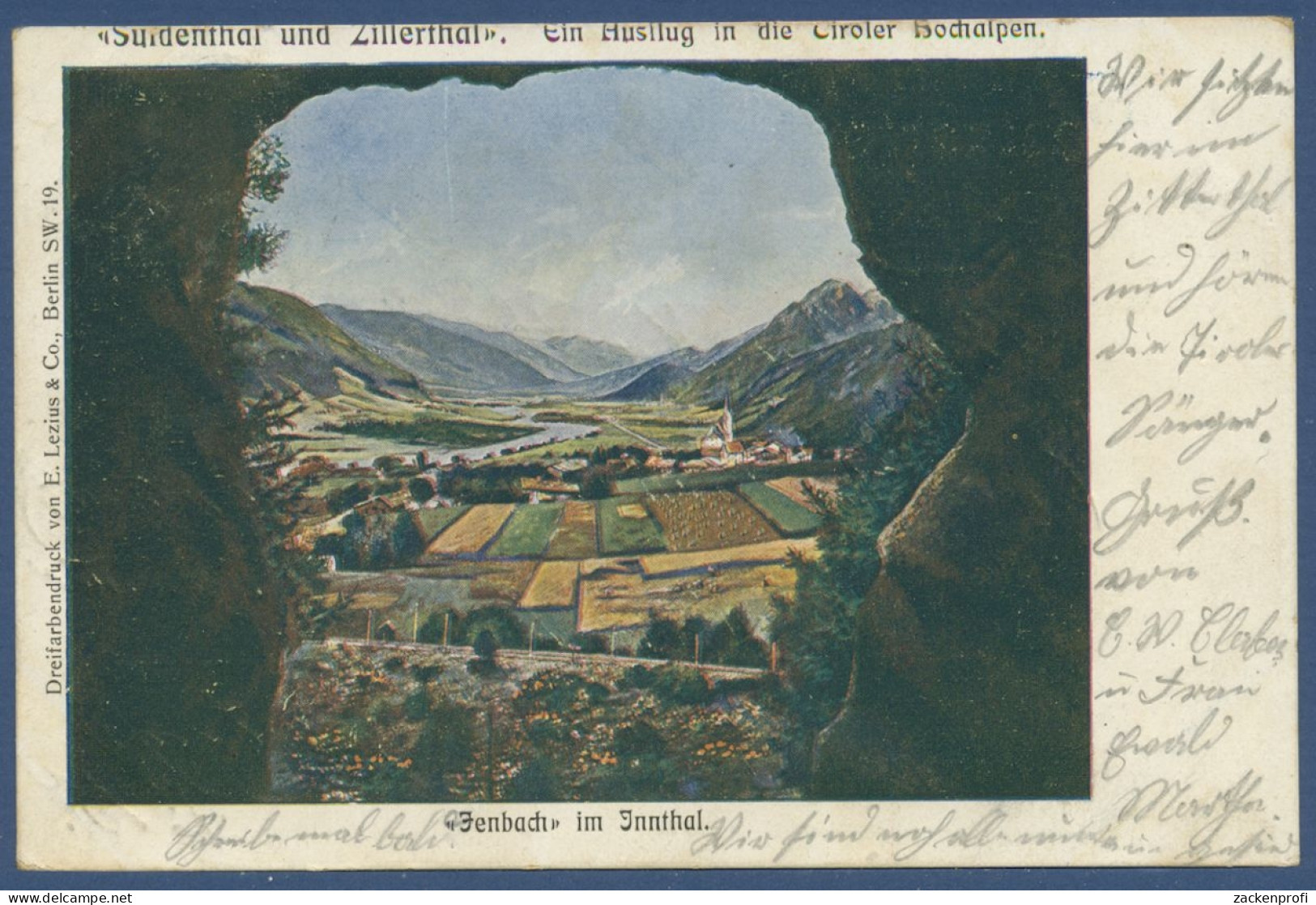 Jenbach im Inntal Tiroler Hochalpen, gelaufen 1902 (AK1275)