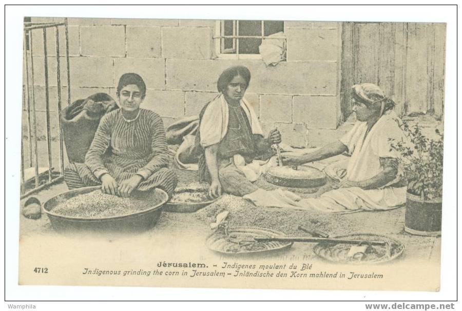 Jérusalem, indigènes moulant du blé