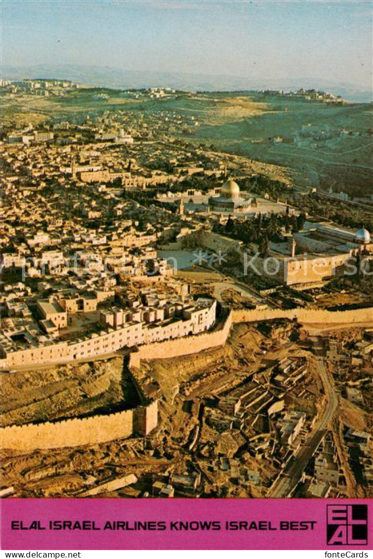Jerusalem  Yerushalayim Israel Panorama Werbung Elal Israel Airlines