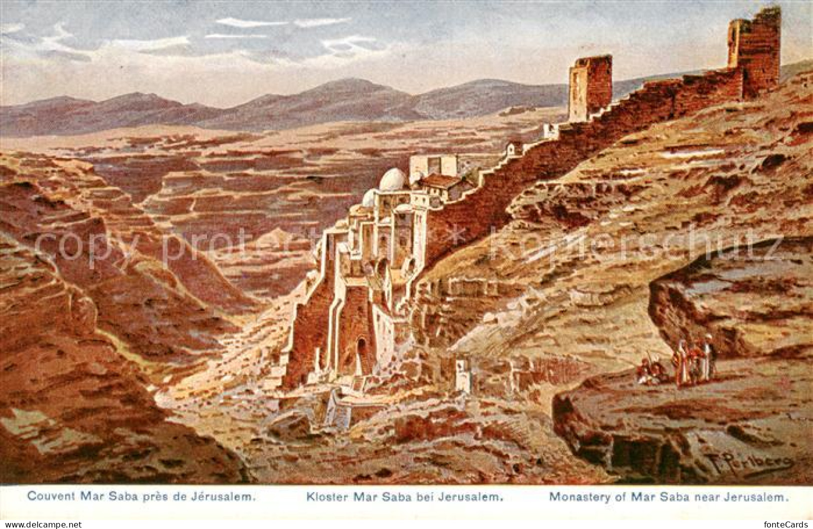 Jerusalem Yerushalayim Kloster Mar Saba Kuenstlerkarte Serie 774 Palaestina No.