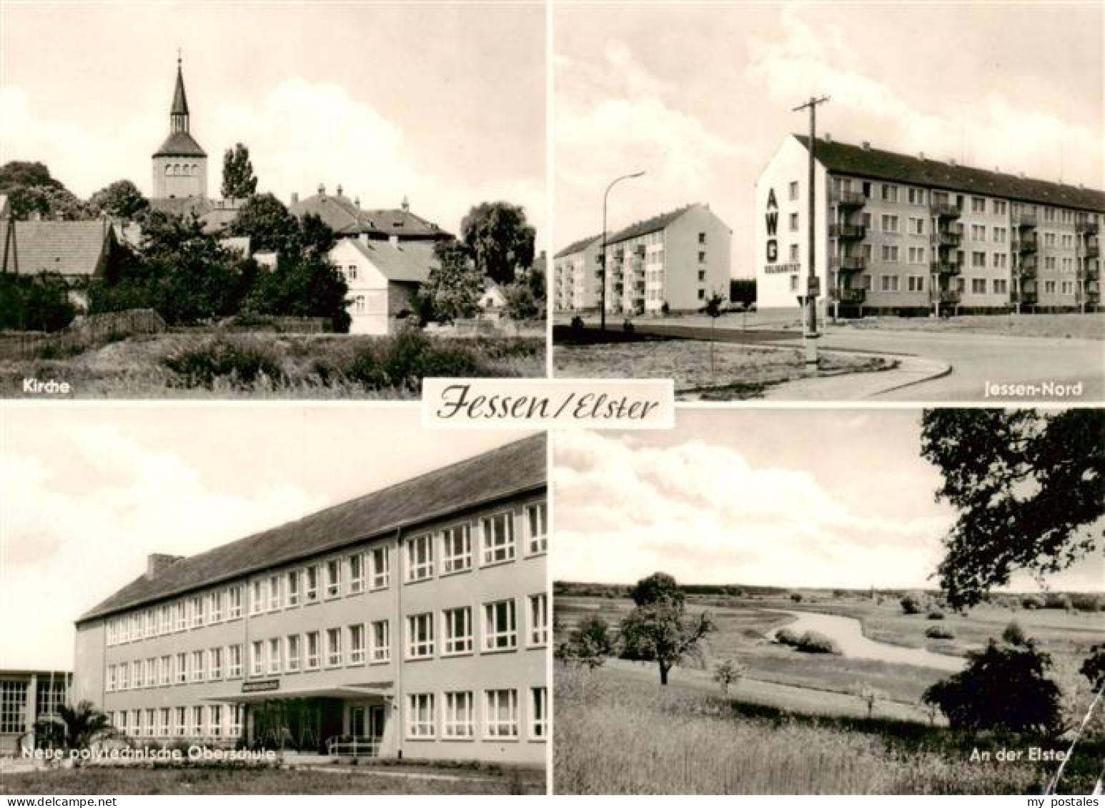 Jessen Elster Kirche Jessen Nord Polytechn Oberschule Elsterpartie