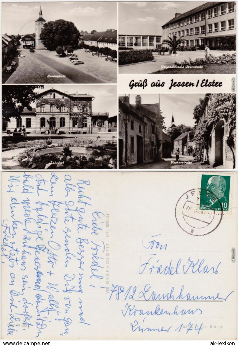Jessen Leninplatz, Oberschule, Bahnhof, Fischerstraße 1972