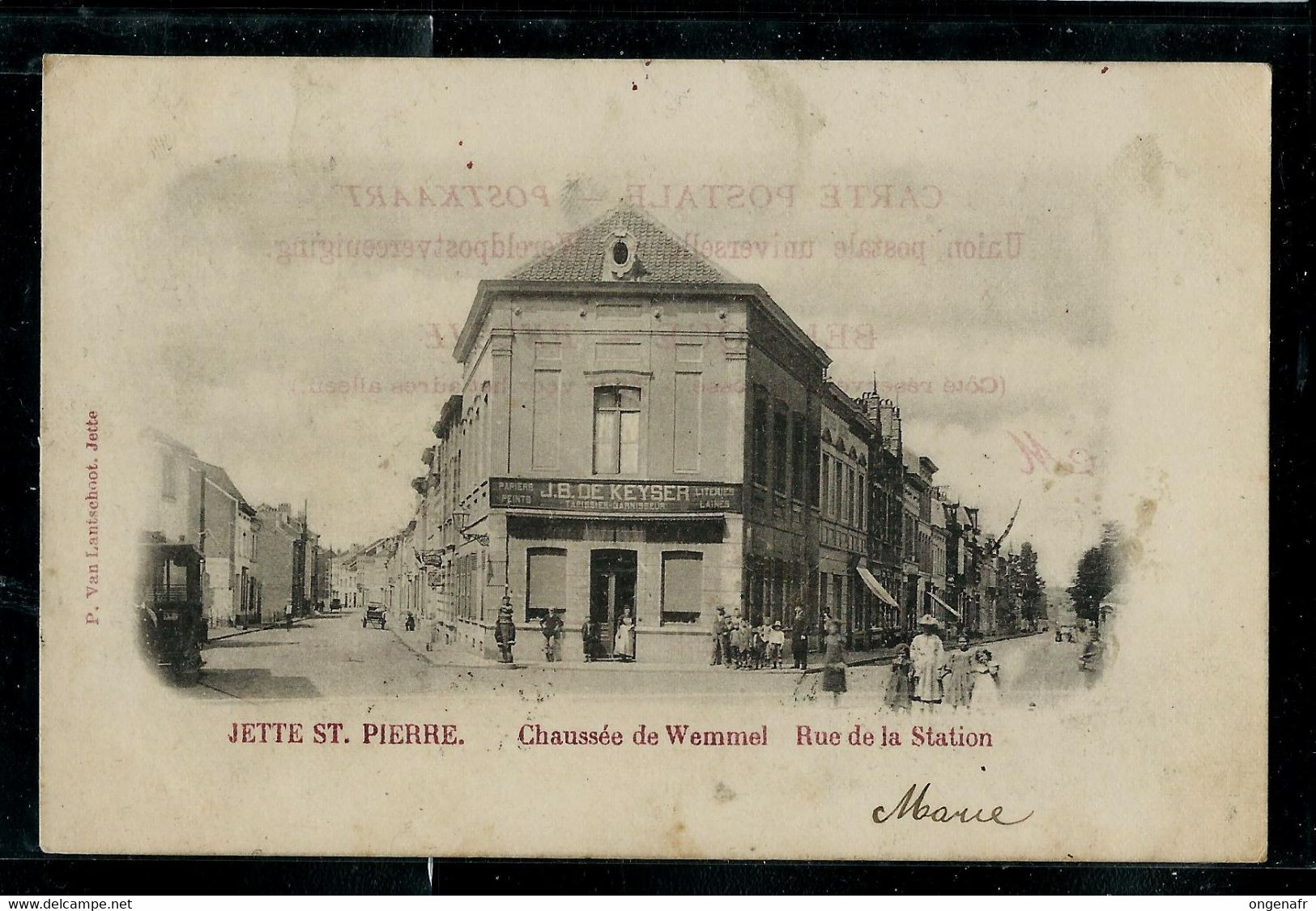 JETTE ST. PIERRE : Chaussée de Wemmel Rue de la Station -- obl. 1906