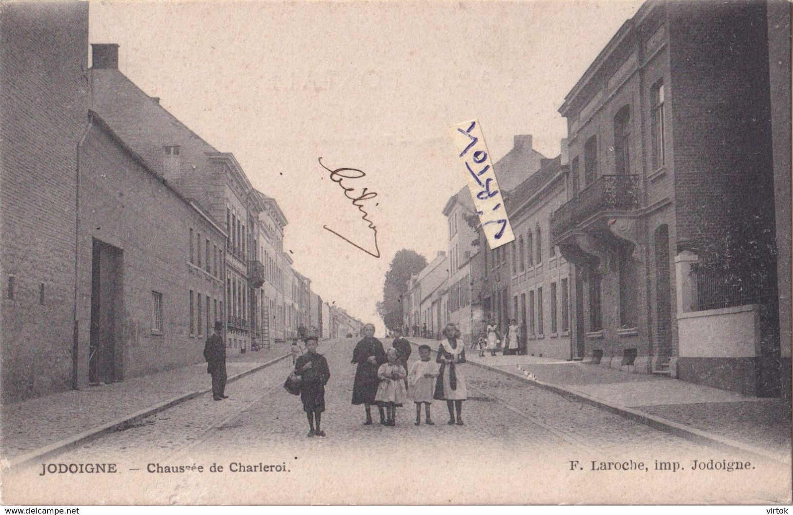 Jodoigne :   chaussée de Charleroi   (  1905  avec timbre )