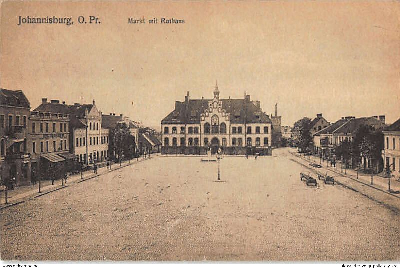 Johannisburg, Allenstein (Pisz, Olsztyn) - Markt und Rathaus