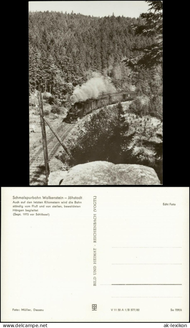 Jöhstadt (Erzgebirge) Schmalspurbahn Wolkenstein-Jöhstadt vor Schlössel  1982