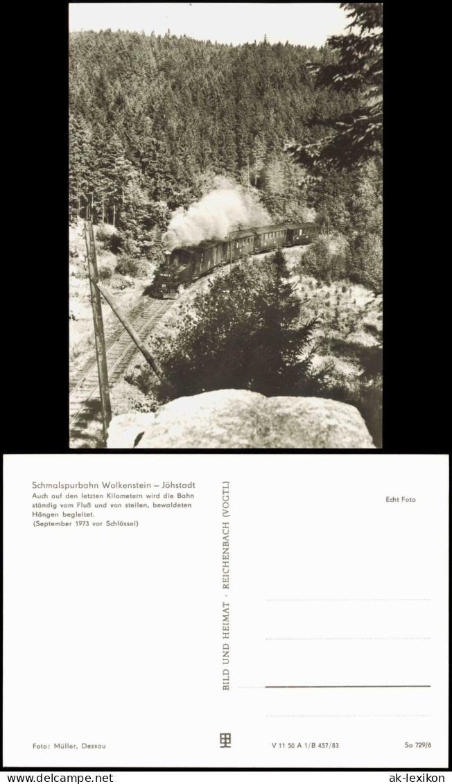 Jöhstadt (Erzgebirge) Schmalspurbahn Wolkenstein-Jöhstadt vor Schlössel  1983