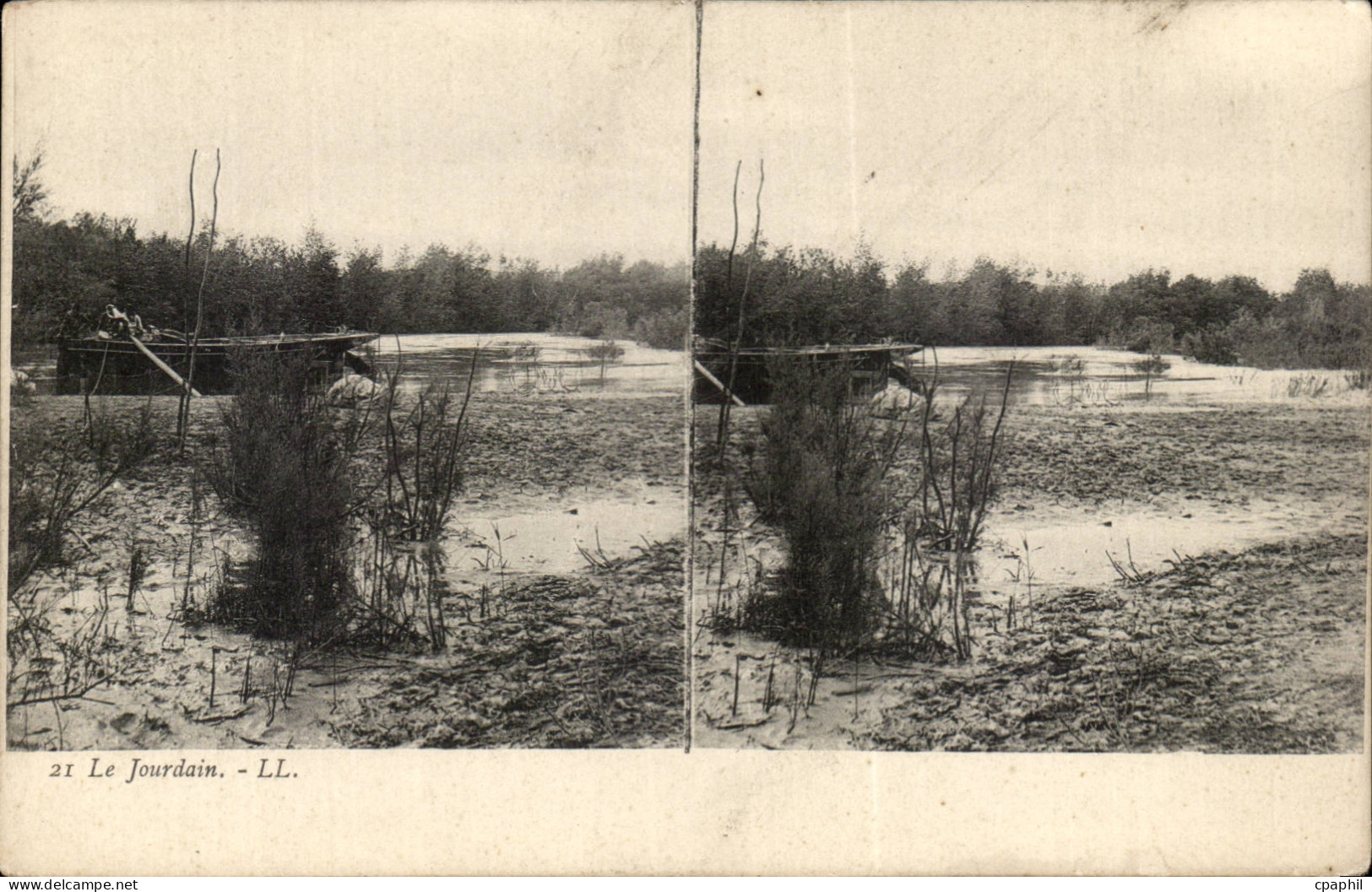 Jordanie - Le Jourdain - Jordain - Vue Stereoscopique CPA