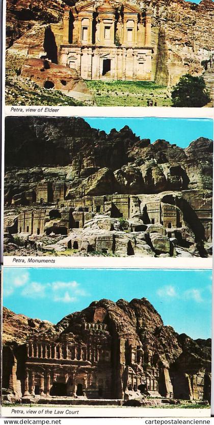 1766 ◉  Carnet accordeon 10 CPM JORDANIE Jordan Jordanien ◉ PETRA TEMPLE Dushara Essik Triumphal Archs Al Khazne