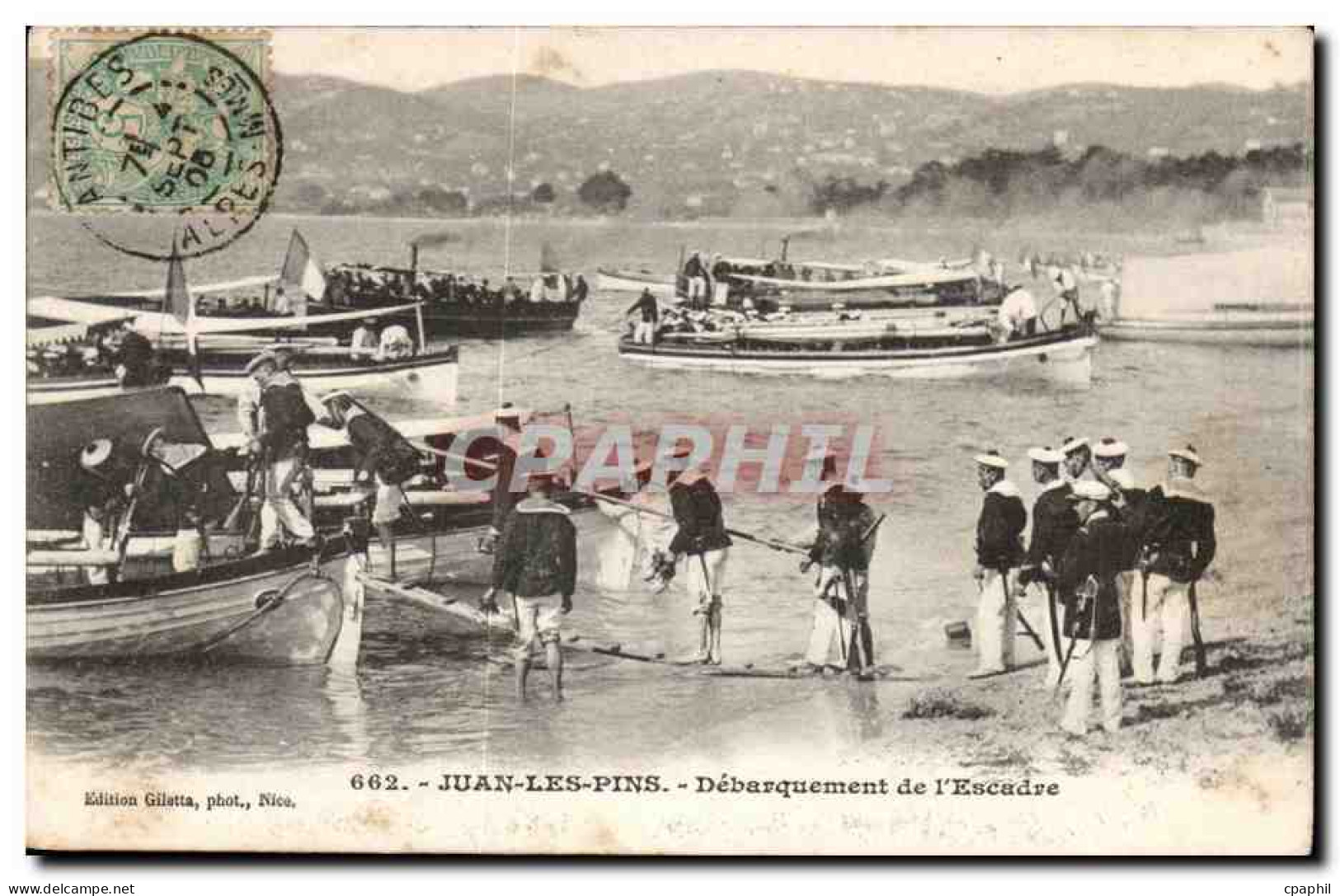 Juan les Pins CPA Debarquement de l'escadre
