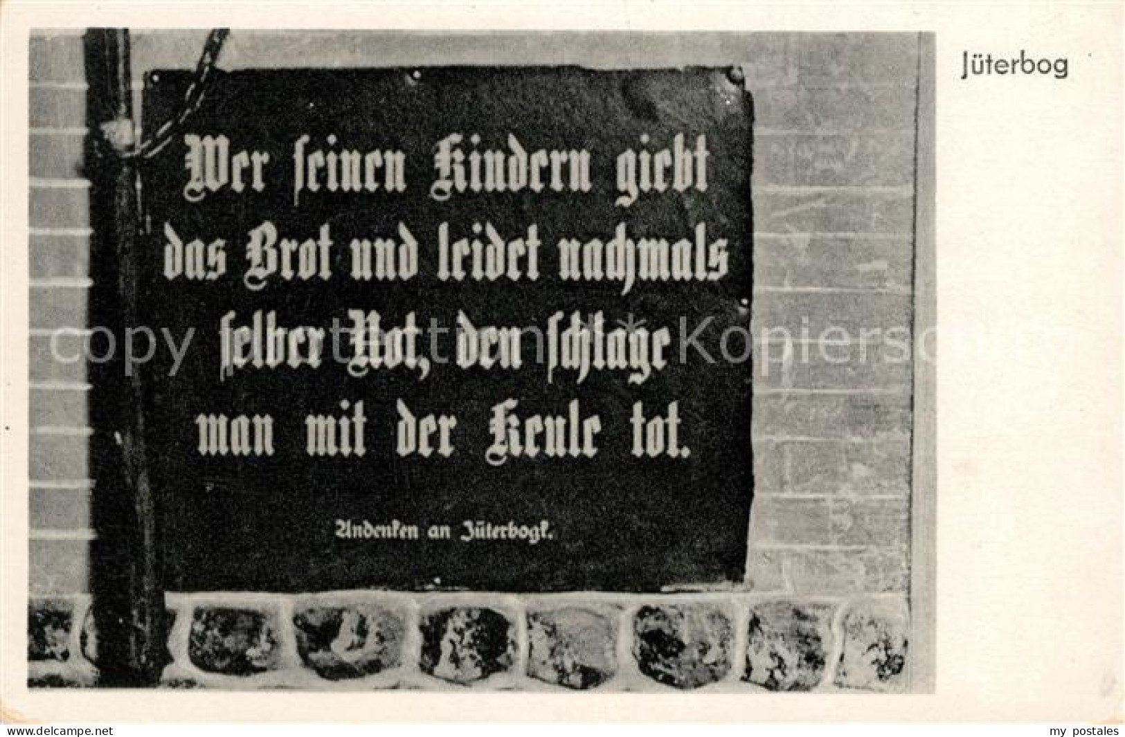 Jueterbog Andenken Tafel an Jueterbog