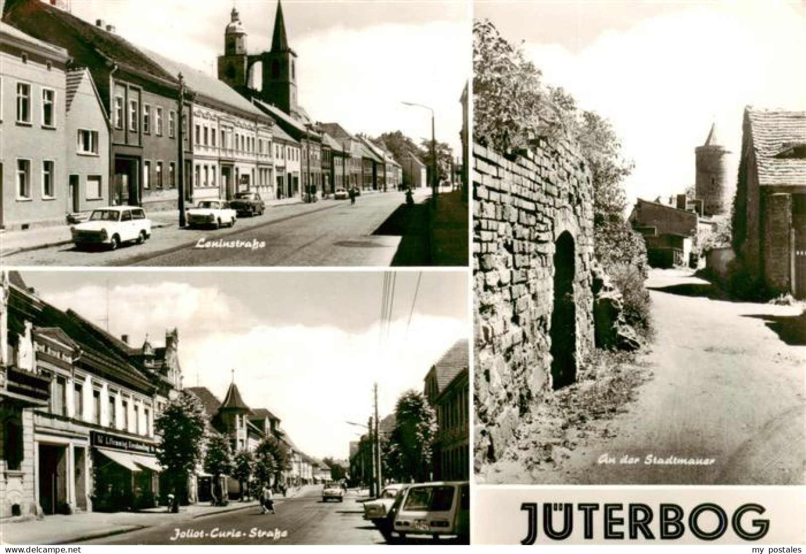 Jueterbog Brandenburg Leniusstrasse Joliot-Curie-Strasse Partie an der Stadtmaue