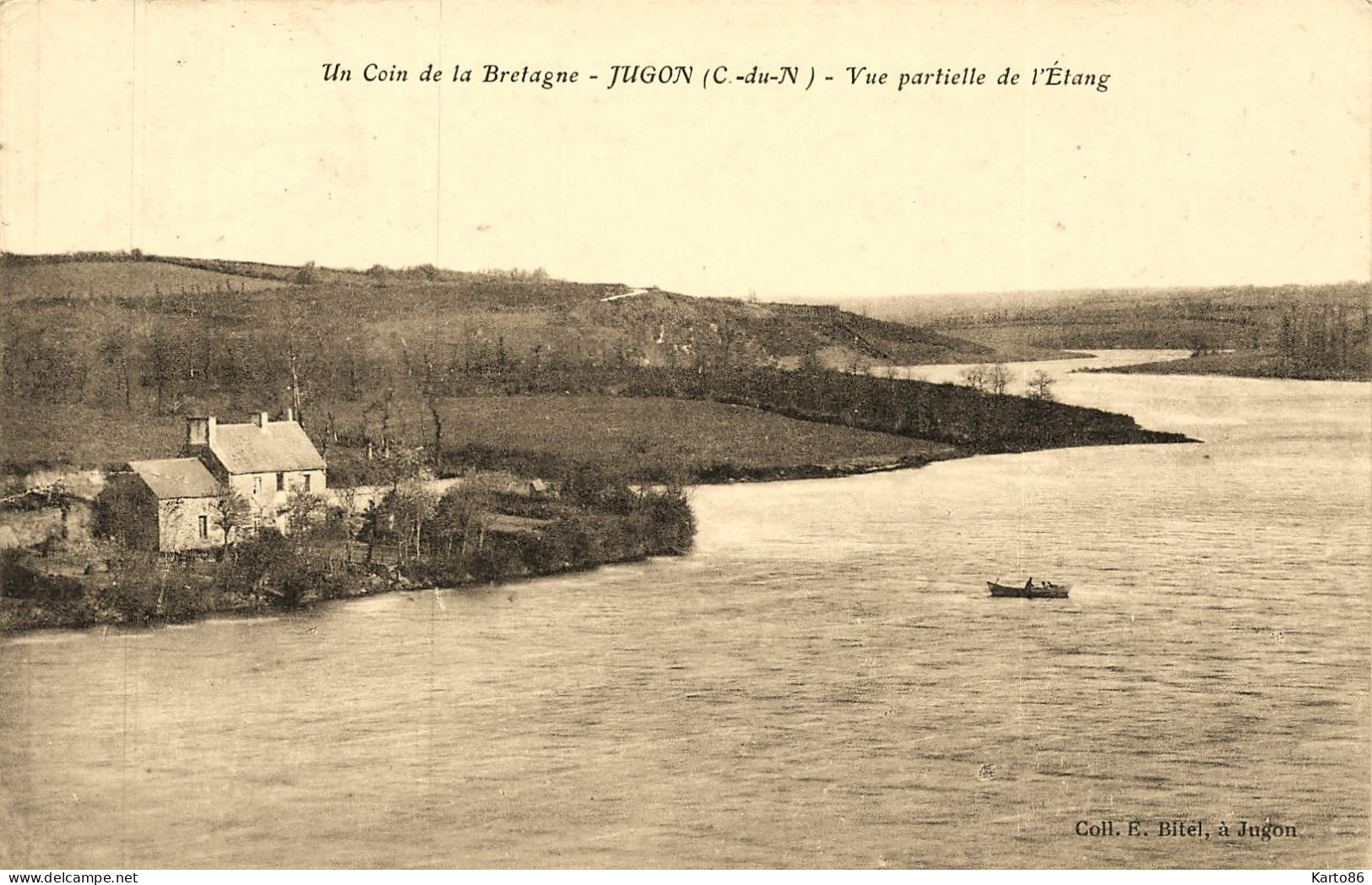 jugon les lacs * vue partielle de l'étang , un coin du village
