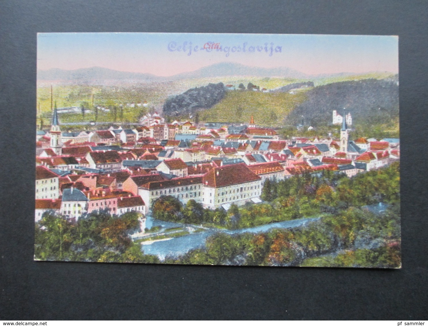 Jugoslawien / Slowenien 1919 AK überdruckt! Cilli / Celje - Jugoslavija Kunstverlag Albin Sussitz, Graz