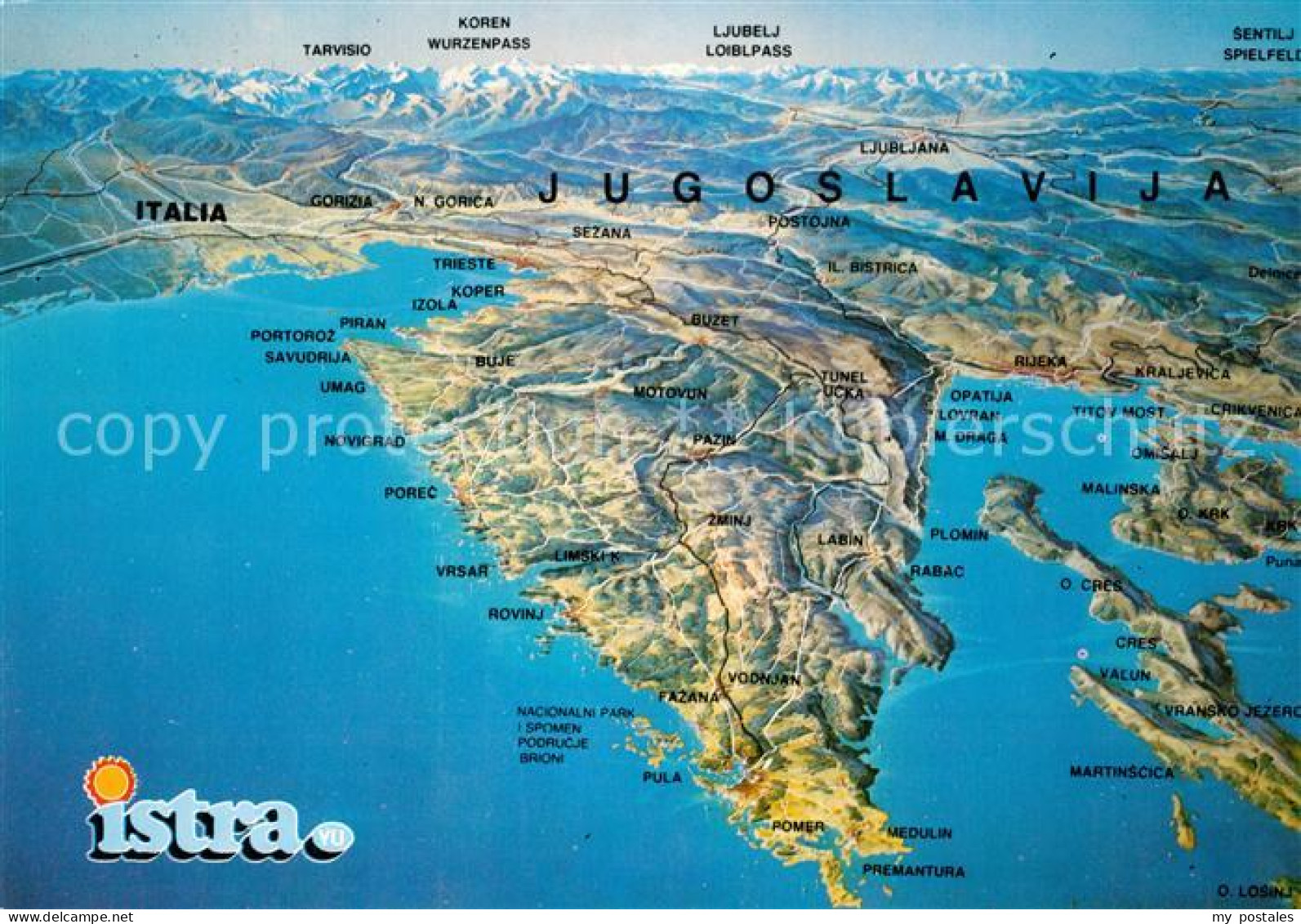 Jugoslawien Yugoslavie Fliegeraufnahme Panoramakarte