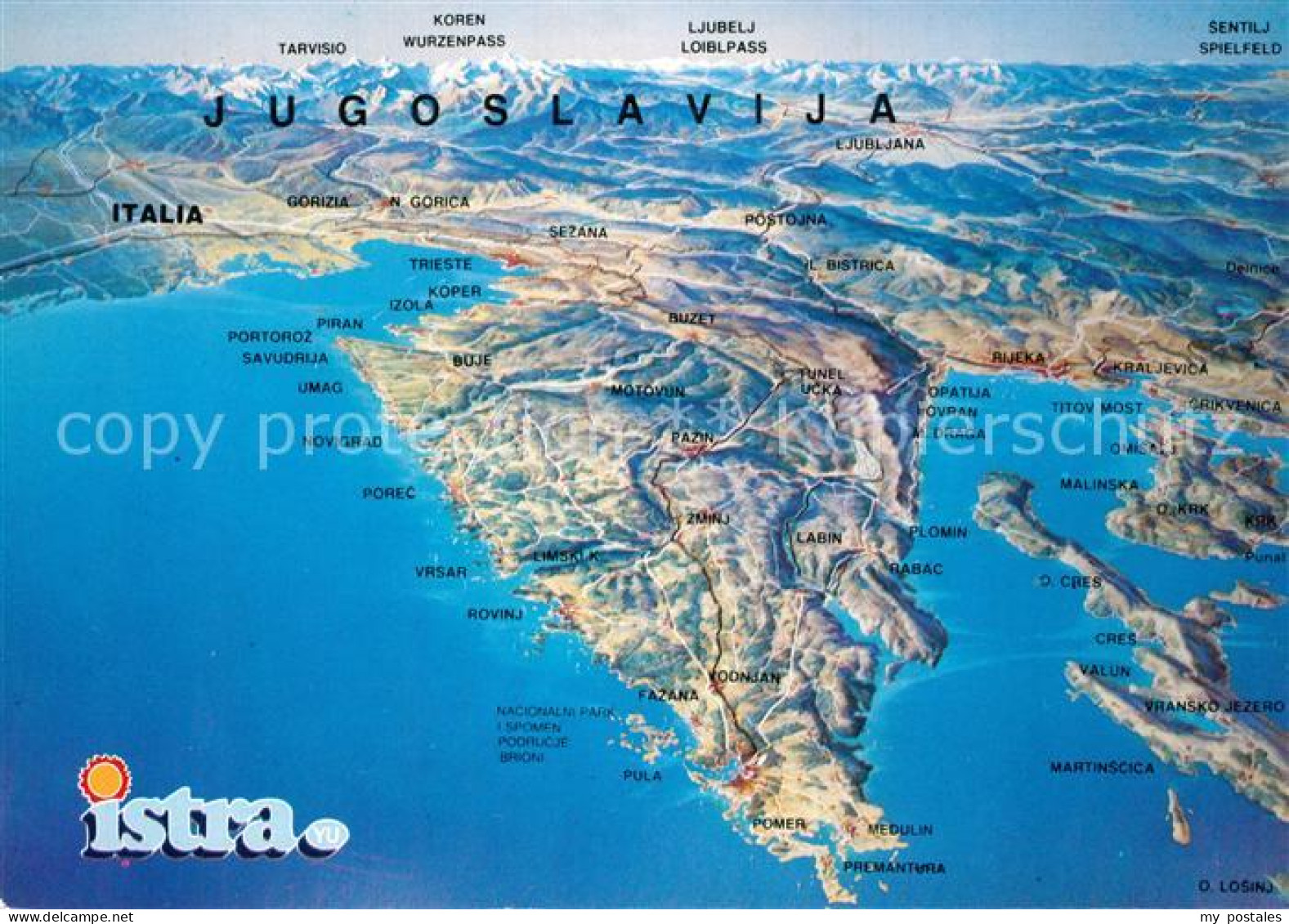 Jugoslawien Yugoslavie Panoramakarte