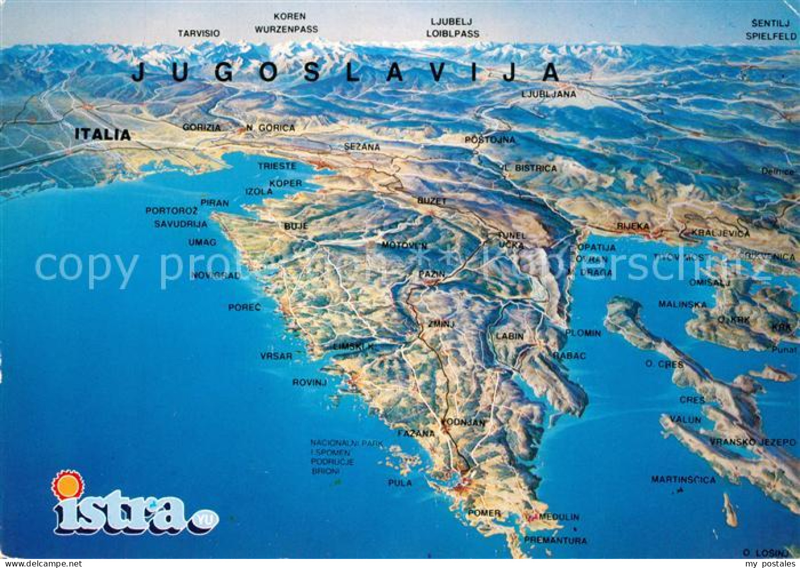 Jugoslawien Yugoslavie Panoramakarte