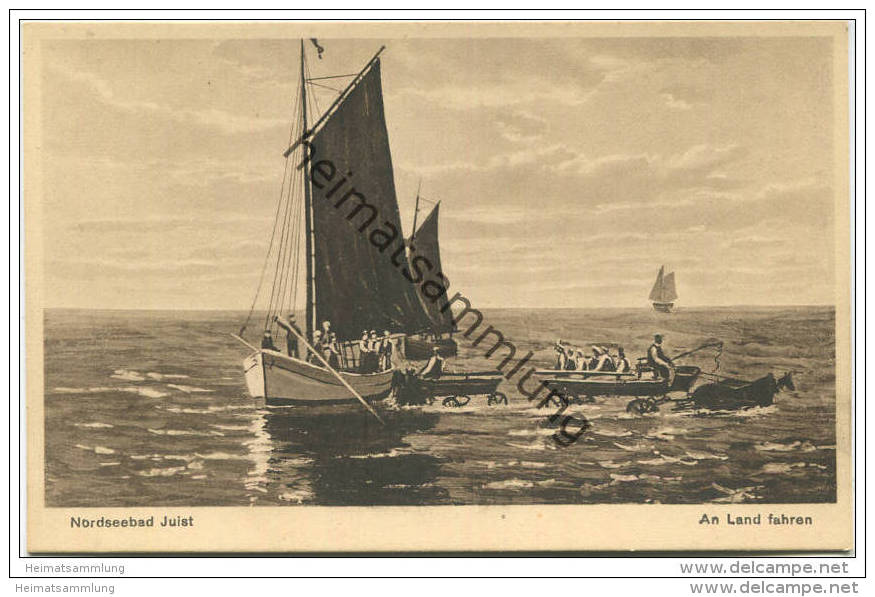 Juist - An Land fahren - Verlag M. Glückstadt &amp; Münden Hamburg 20er Jahre