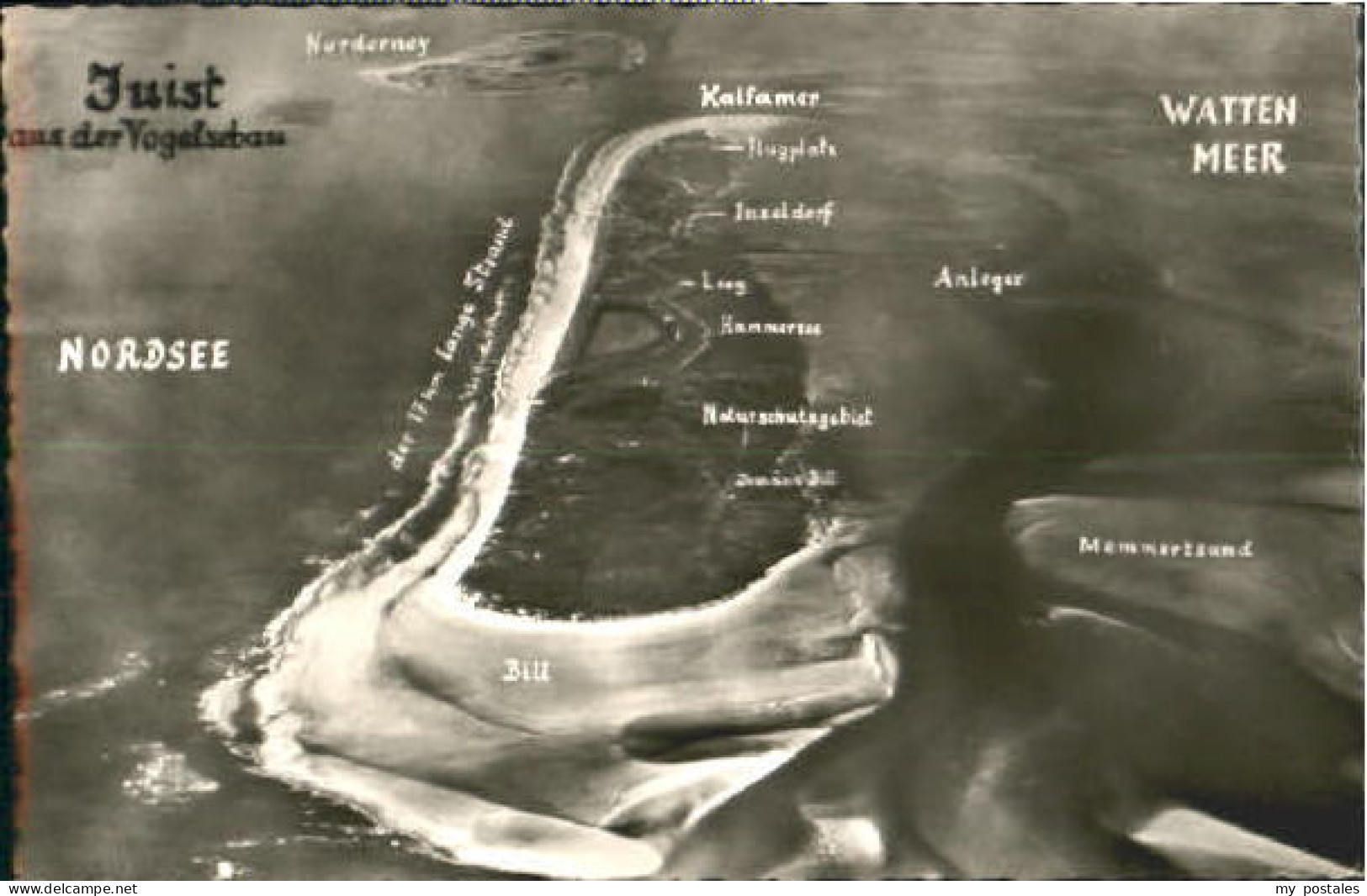 Juist Nordseebad Juist Fliegeraufnahme ungelaufen ca. 1955