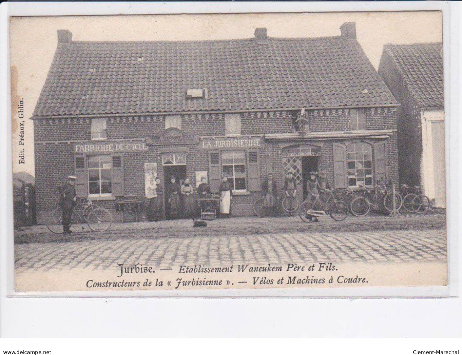 JURBISE: établissement waneukem père et fils constructeurs de la jurbisienne vélos et machines à coudre - très bon état