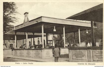 cape verde, PRAIA, Interior do Mercado (1920s) Postcard