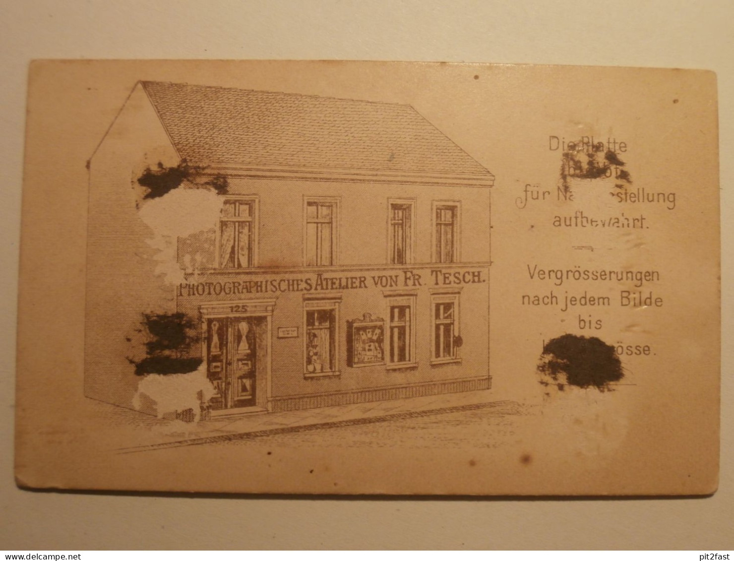 Kabinettfoto - Friedrich Tesch in Dömitz , CDV , Mecklenburg , Photographie , Kabinett !!