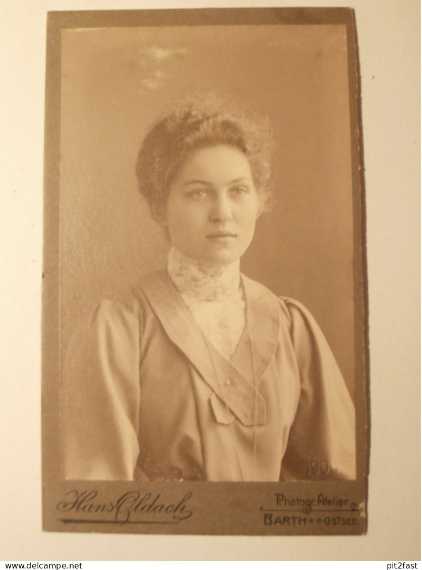 Kabinettfoto - Hans Oldach in Barth , CDV , Mecklenburg , Photographie , Kabinett !!