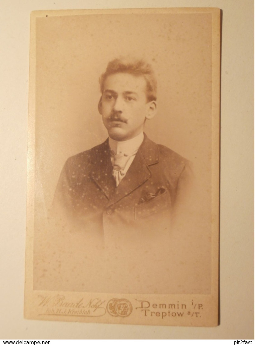 Kabinettfoto - W. Baade in Demmin und Altentreptow , CDV , Mecklenburg , Photographie , Kabinett !!