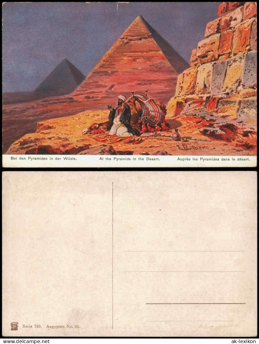 Kairo القاهرة At the Pyramids in the Desert Pyramiden in der Wüste 1910