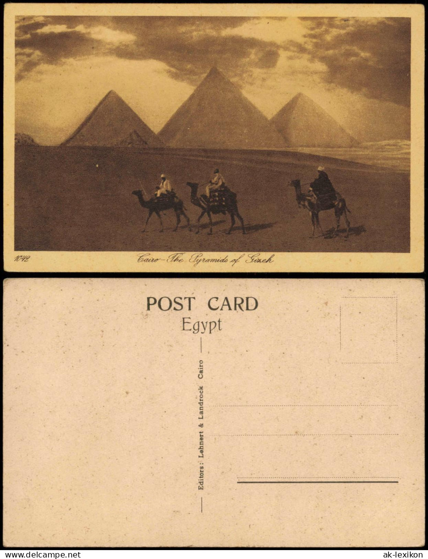 Kairo القاهرة Cairo The Pyramids Gizeh Pyramiden, Einheimische auf Kamelen 1910