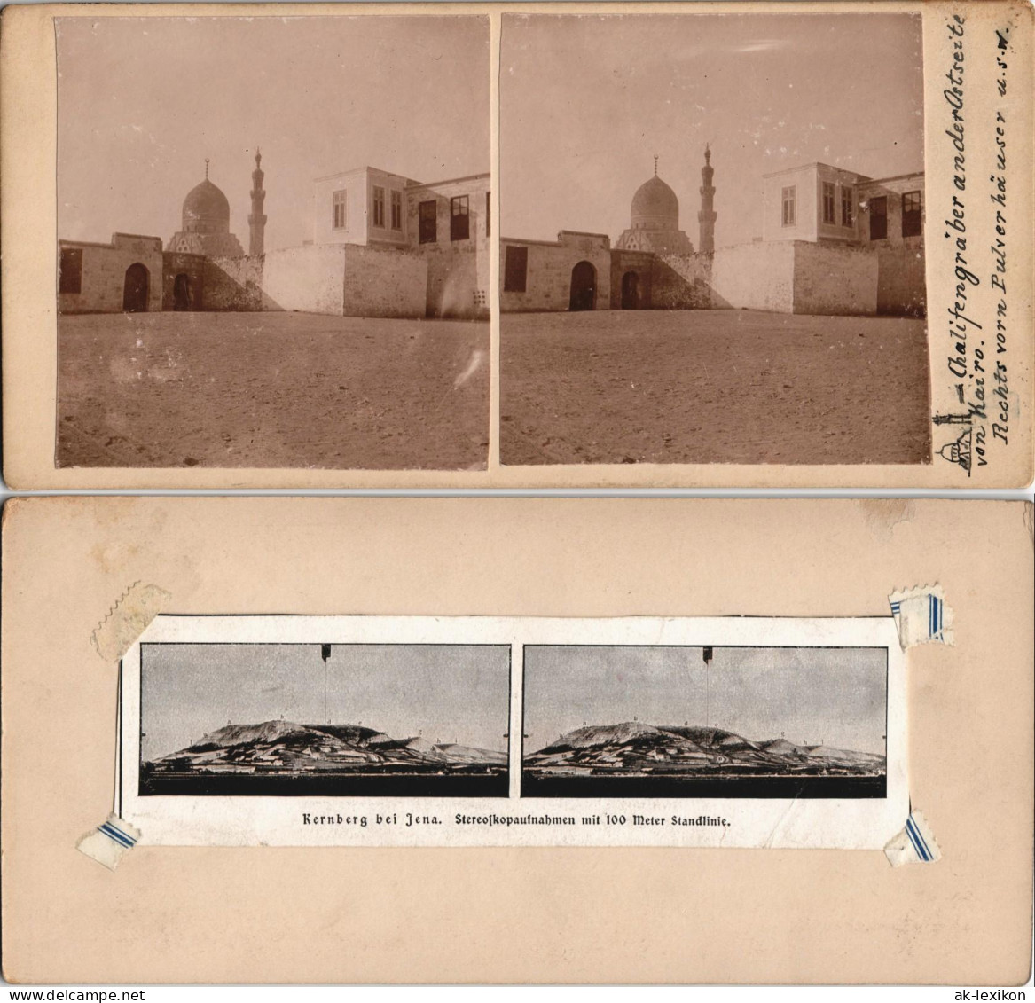 Kairo القاهرة Chalifengräber Egypt Ägypten 1909 Privatfoto 3D/Stereoskopie